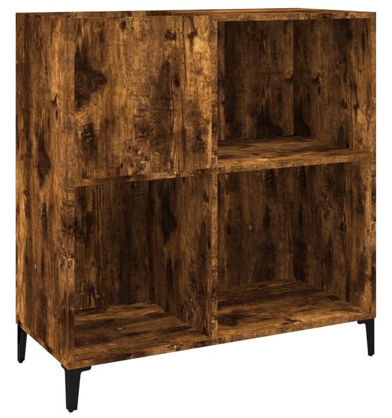 Füstös tölgy színű szerelt fa hanglemezszekrény 84,5x38x89 cm
