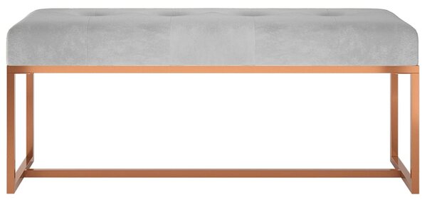 Szürke bársony pad 110 x 36 x 45 cm