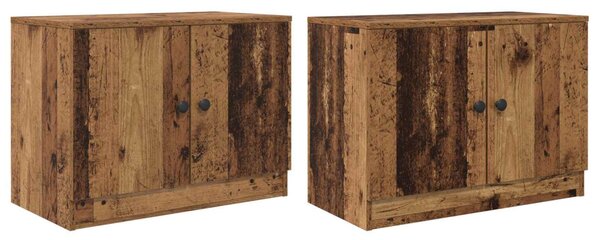 VidaXL Ágyat tartó szekrény 2 pcs Antik Fa 66 x 35 x 48 cm Szerelt Fa