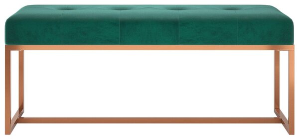 Sötétzöld bársony pad 110 x 36 x 45 cm