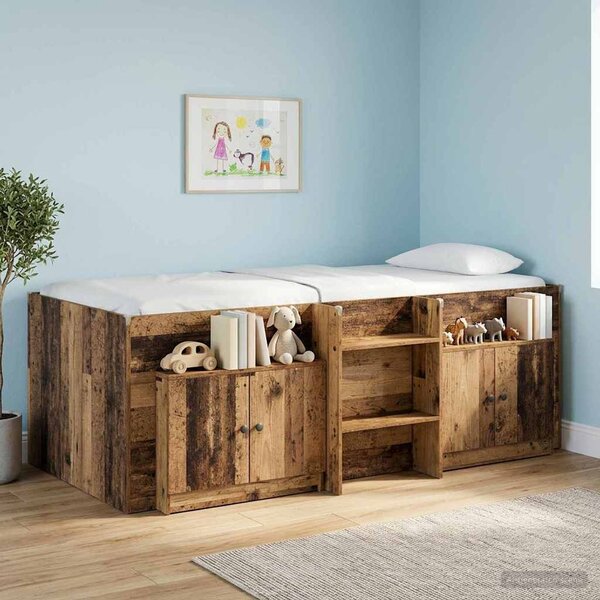 VidaXL Ágyat tartó szekrény 2 pcs Antik Fa 66 x 35 x 48 cm Szerelt Fa