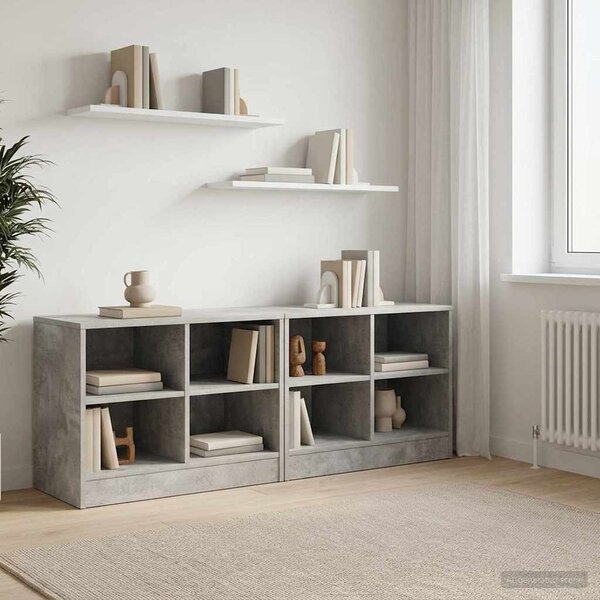 Ágyat tartó szekrény 2 pcs Betonszürke 66 x 33 x 48 cm