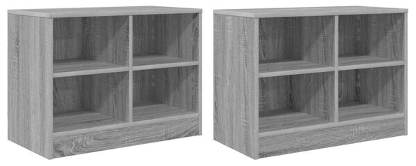 Ágyat tartó szekrény 2 pcs Szürke Sonoma 66 x 33 x 48 cm