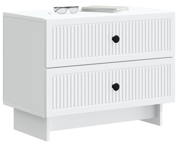 VidaXL Éjjeliszekrény fiókkal Fehér 62 x 34,5 x 47,5 cm Szerelt Fa