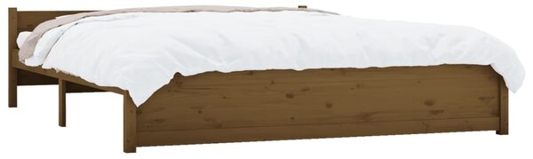 Mézbarna tömör fa ágykeret 200x200 cm