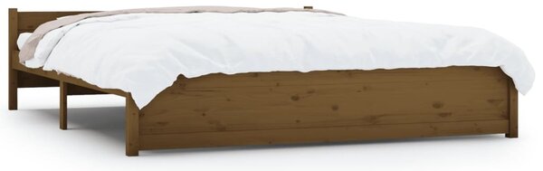 Mézbarna tömör fa ágykeret 200x200 cm