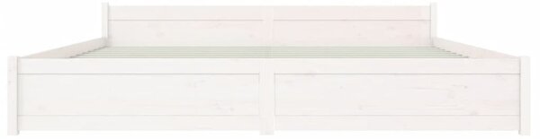 Fehér tömör fa ágykeret 200x200 cm