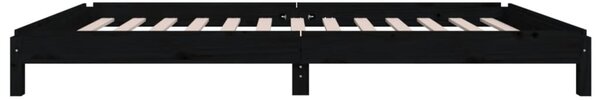 Fekete tömör fenyőfa egymásra rakható ágy 75x190 cm
