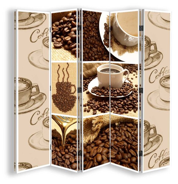 Paraván Kávé különböző jelenetekben Méretek: 180 x 170 cm, Kivitelezés: Parafa paraván