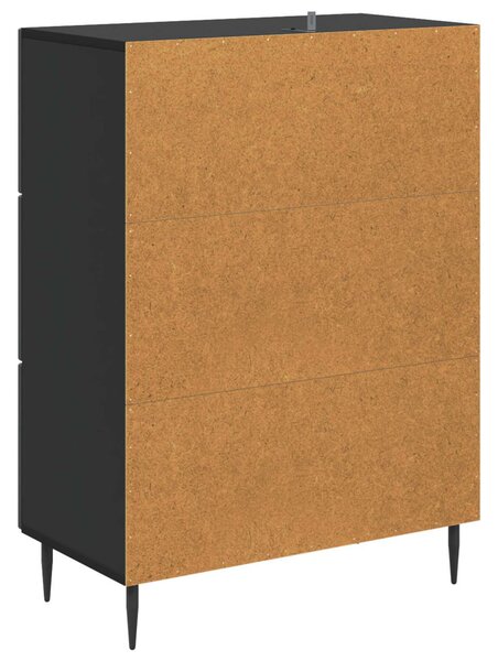 Fiókos szekrény Fekete 66 x 34,5 x 89,5 cm Szerelt Fa