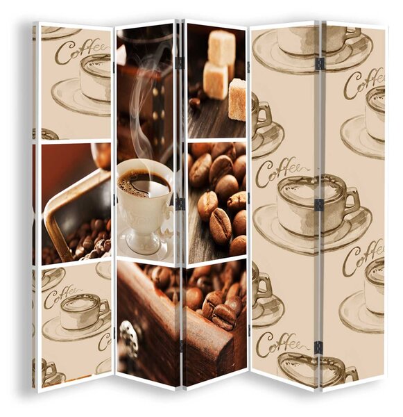 Paraván Kávé variációk Méretek: 180 x 170 cm, Kivitelezés: Parafa paraván
