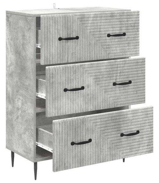 Fiókos szekrény Betonszürke 66 x 34,5 x 89,5 cm Szerelt Fa
