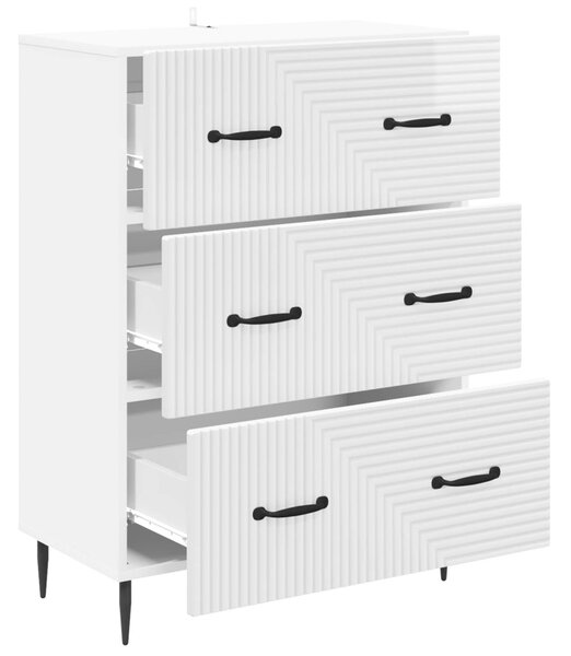 Fiókos szekrény Magasfényű Fehér 66 x 34,5 x 89,5 cm Szerelt Fa