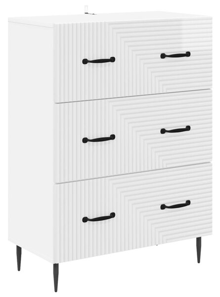 Fiókos szekrény Magasfényű Fehér 66 x 34,5 x 89,5 cm Szerelt Fa