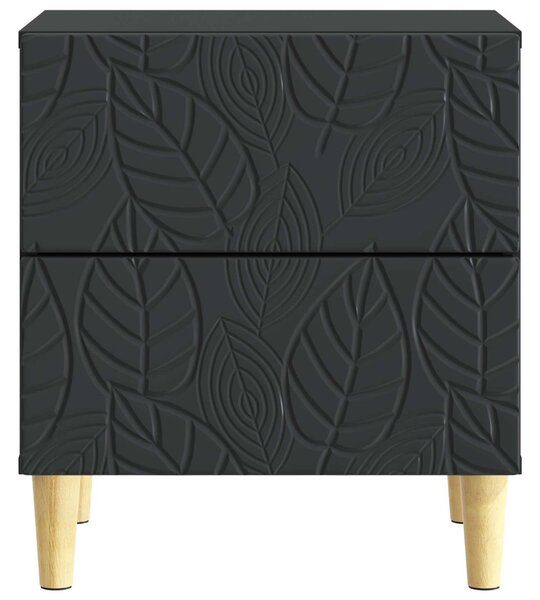 VidaXL Éjjeli asztal Fekete 43 x 34,5 x 48 cm Szerelt Fa