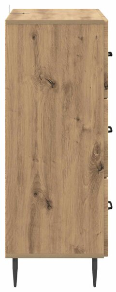 Fiókos szekrény 66 x 34,5 x 89,5 cm Szerelt Fa Kézműves Tölgy