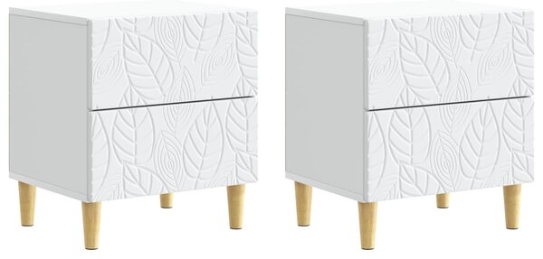 VidaXL Éjjeli asztal 2 pcs Fehér 43 x 34,5 x 48 cm Szerelt Fa