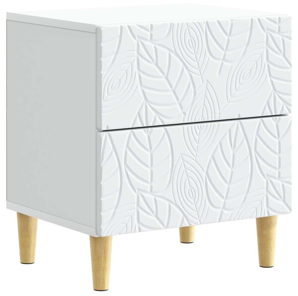 VidaXL Éjjeli asztal Fehér 43 x 34,5 x 48 cm Szerelt Fa