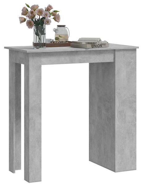 Betonszürke bárasztal tárolópolccal 102 x 50 x 103,5 cm