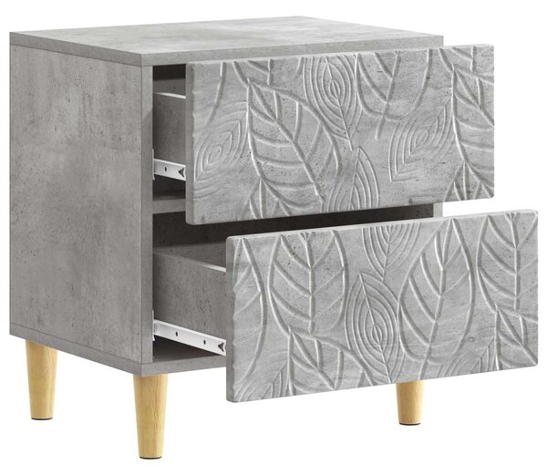 VidaXL Éjjeli asztal 2 pcs Betonszürke 43 x 34,5 x 48 cm Szerelt Fa
