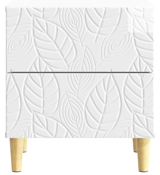 VidaXL Éjjeli asztal Magasfényű Fehér 43 x 34,5 x 48 cm Szerelt Fa