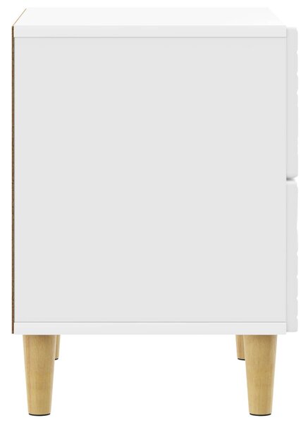 VidaXL Éjjeli asztal Magasfényű Fehér 43 x 34,5 x 48 cm Szerelt Fa
