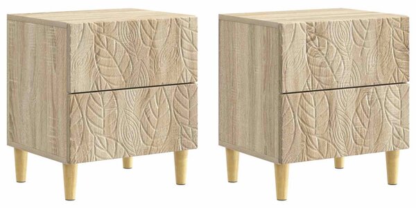 VidaXL Éjjeli asztal 2 pcs Sonoma Tölgy 43 x 34,5 x 48 cm Szerelt Fa