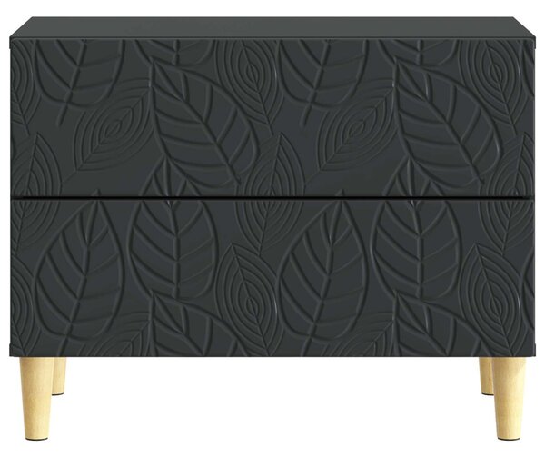 VidaXL Éjjeli asztal Fekete 62 x 34,5 x 48 cm Szerelt Fa