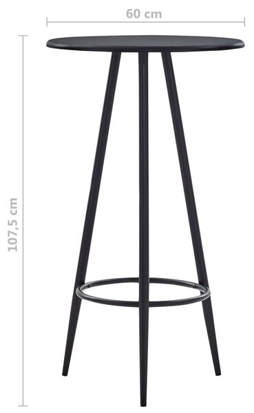 Fekete MDF bárasztal 60 x 107,5 cm