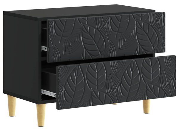VidaXL Éjjeli asztal Fekete 62 x 34,5 x 48 cm Szerelt Fa
