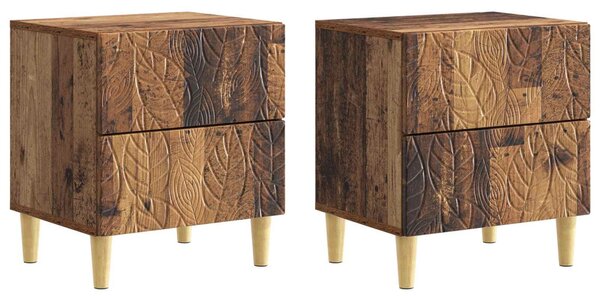 VidaXL Éjjeli asztal 2 pcs Antik Fa 43 x 34,5 x 48 cm Szerelt Fa
