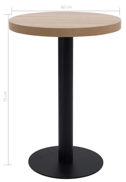 Világosbarna MDF bisztróasztal 60 cm