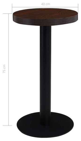 Sötétbarna MDF bisztróasztal 40 cm