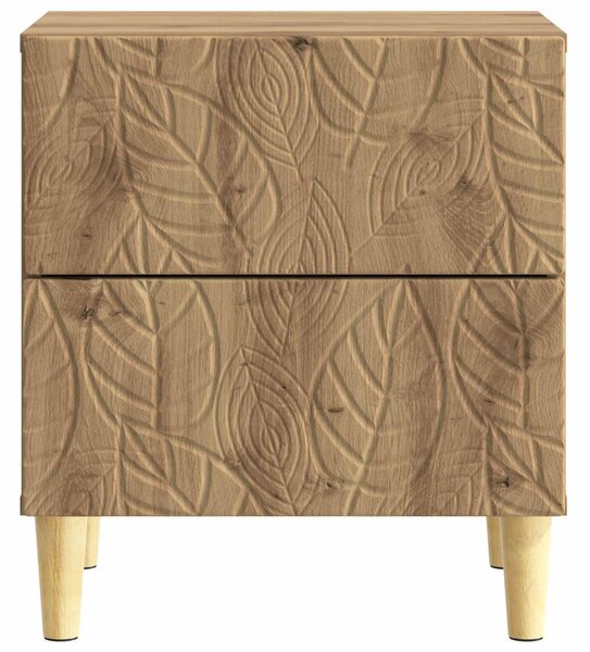 VidaXL Éjjeli asztal 2 pcs Kézműves Tölgy 43 x 34,5 x 48 cm Szerelt Fa