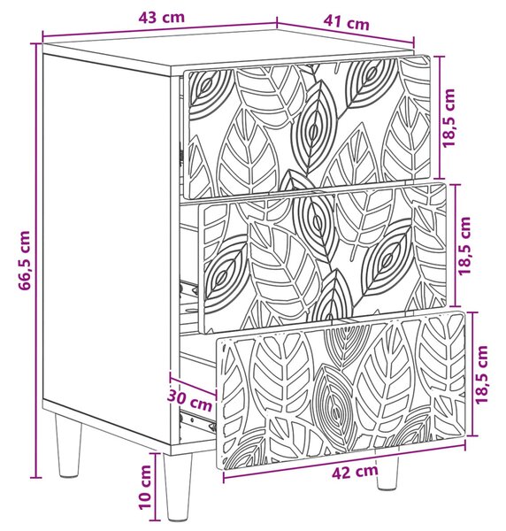 VidaXL Éjjeli asztal Kézműves Tölgy 43 x 39,5 x 66,5 cm Szerelt Fa