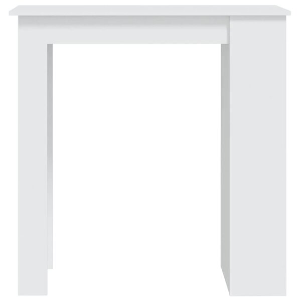 Fehér szerelt fa bárasztal tárolórekesszel 102 x 50 x 103,5 cm