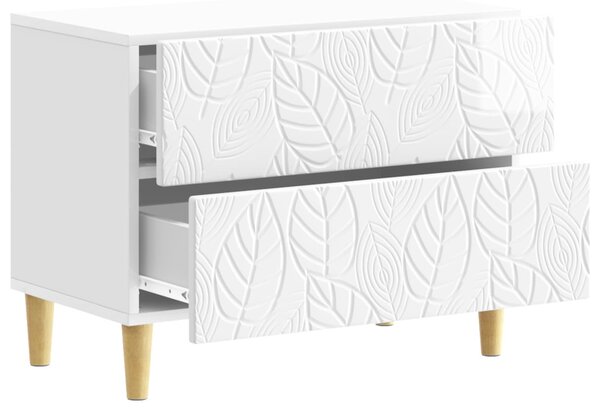 VidaXL Éjjeli asztal Magasfényű Fehér 62 x 34,5 x 48 cm Szerelt Fa