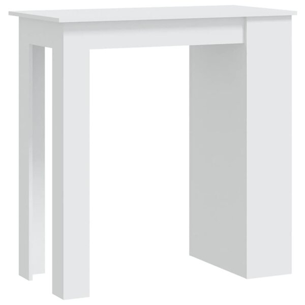 Fehér szerelt fa bárasztal tárolórekesszel 102 x 50 x 103,5 cm