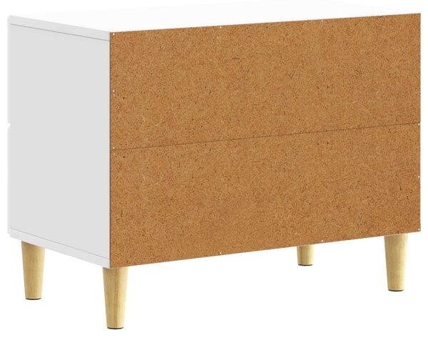 VidaXL Éjjeli asztal Magasfényű Fehér 62 x 34,5 x 48 cm Szerelt Fa