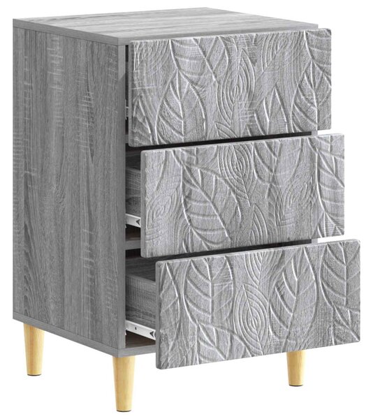 VidaXL Éjjeli asztal Szürke Sonoma 43 x 39,5 x 66,5 cm Szerelt Fa