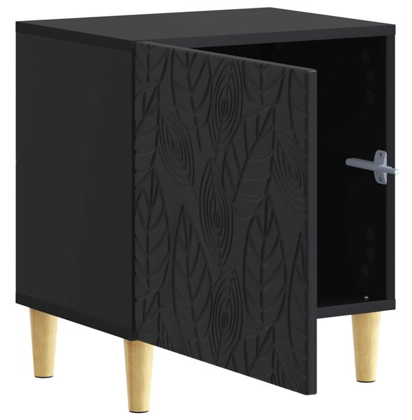 Éjjeli asztal 2 pcs Fekete 43 x 34,5 x 50 cm Szerelt Fa