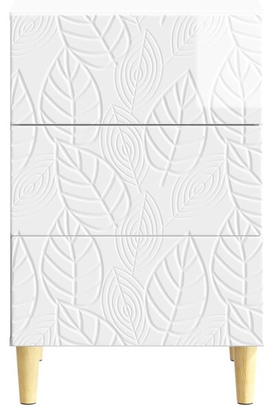 Éjjeli asztal Magasfényű Fehér 43 x 39,5 x 66,5 cm Szerelt Fa