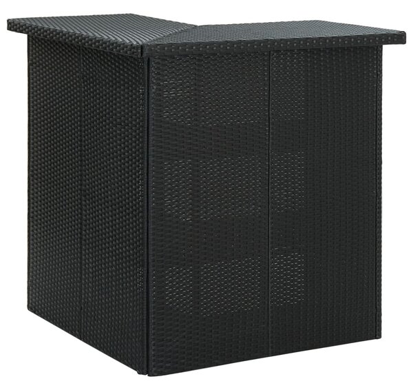 Fekete polyrattan sarok bárasztal 100 x 50 x 105 cm