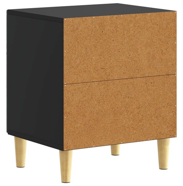 Éjjeli asztal 2 pcs Fekete 43 x 34,5 x 50 cm Szerelt Fa