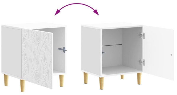 Éjjeli asztal 2 pcs Magasfényű Fehér 43 x 34,5 x 50 cm