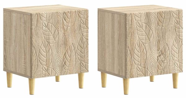 VidaXL Éjjeli asztal 2 pcs Sonoma Tölgy 43 x 34,5 x 50 cm Szerelt Fa