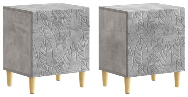 VidaXL Éjjeli asztal 2 pcs Betonszürke 43 x 34,5 x 50 cm Szerelt Fa