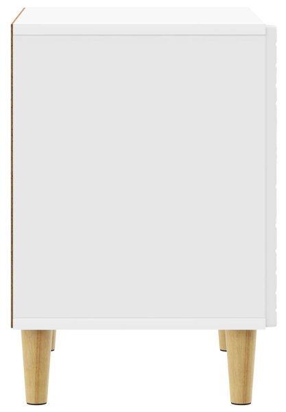 Éjjeli asztal 2 pcs Magasfényű Fehér 43 x 34,5 x 50 cm