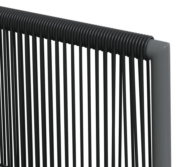 2 db fekete polyrattan kerti szék párnával 54 x 60,5 x 83,5 cm