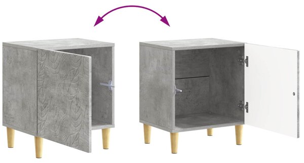 VidaXL Éjjeli asztal 2 pcs Betonszürke 43 x 34,5 x 50 cm Szerelt Fa